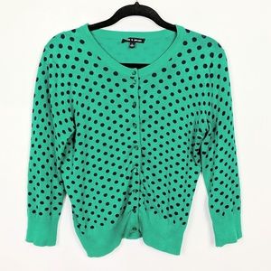 Cable & Gauge Polka Dot Cardigan Sweater